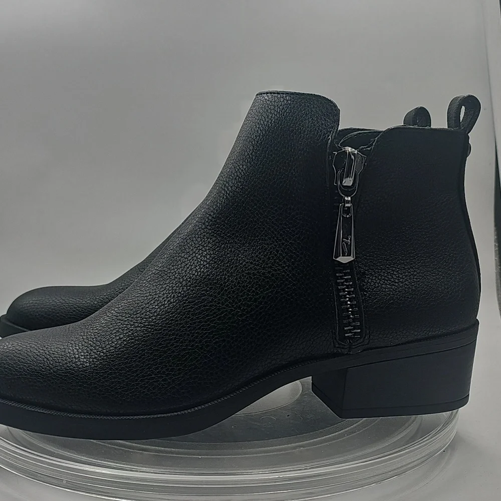 J Simply Vera Vera Wang Ankle Boots Faux Leather Black Zipper Sz 7.5M - Picture 5 of 11